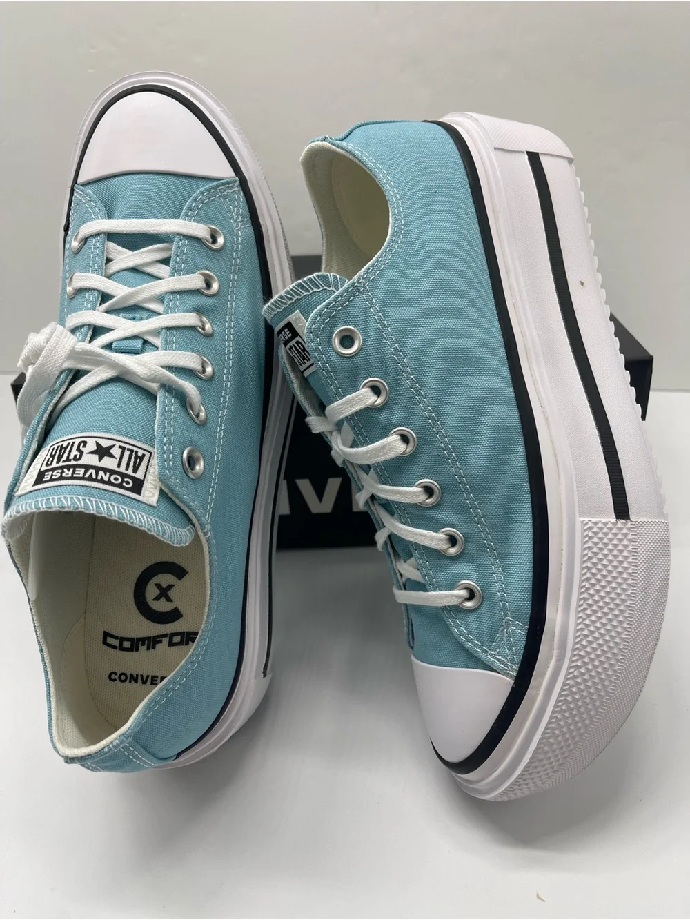 Converse WMNS CTAS LIFT DOUBLE STACK OX DEJA BLUE/BLACK/WHITE Platform Sneakers